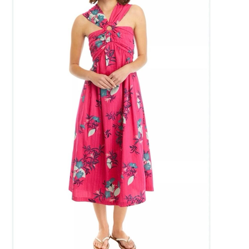 Wonderly Floral Halter Midi Dress Large